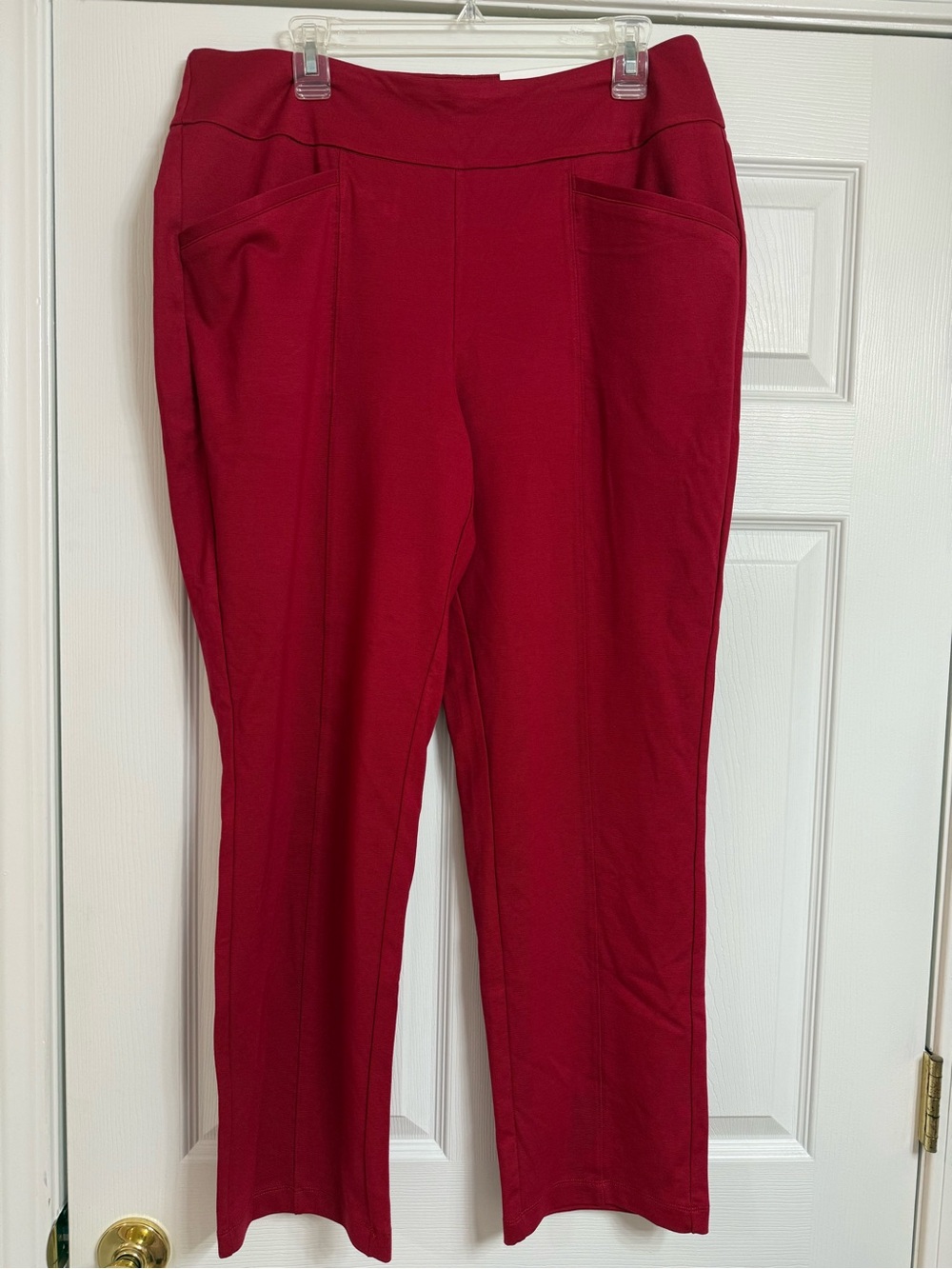 Cato Red Straight-Leg Ponte Pants